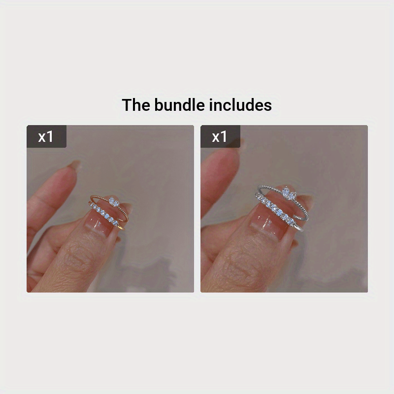 Offener Herzring – 2-teiliges Set mit individuellem Design