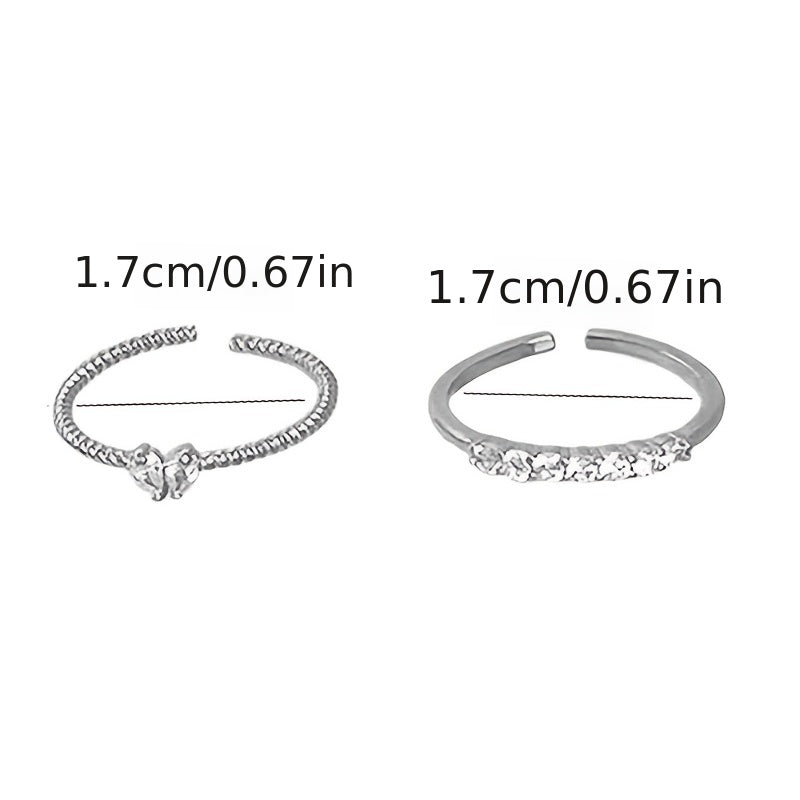 Offener Herzring – 2-teiliges Set mit individuellem Design