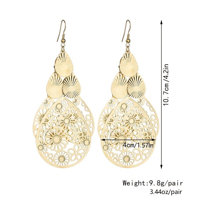 Vintage-Lange Ohrringe mit Wasserfall-Design