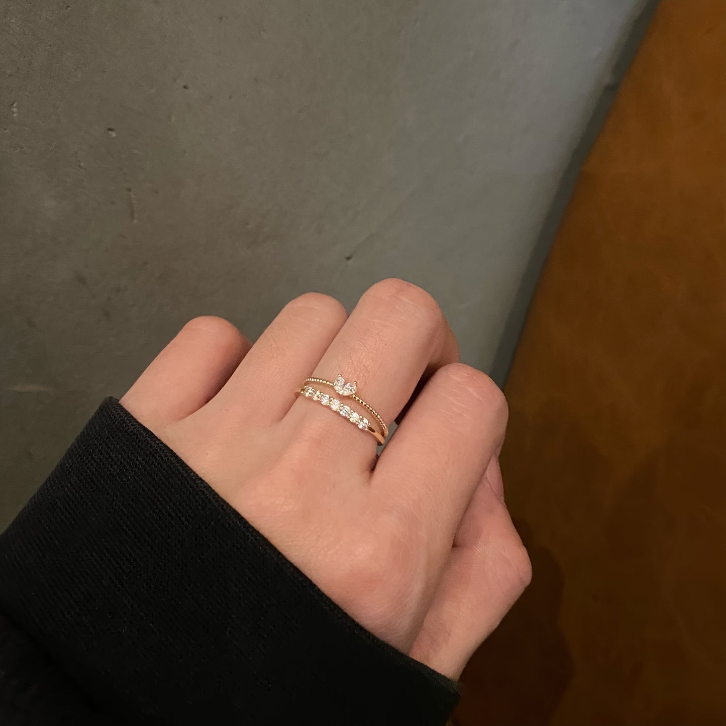 Offener Herzring – 2-teiliges Set mit individuellem Design